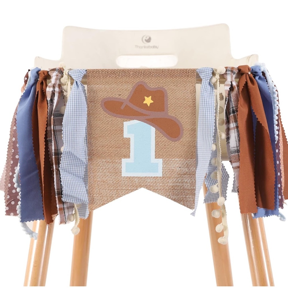 1st Rodeo Birthday Cowboy High Chair Banner